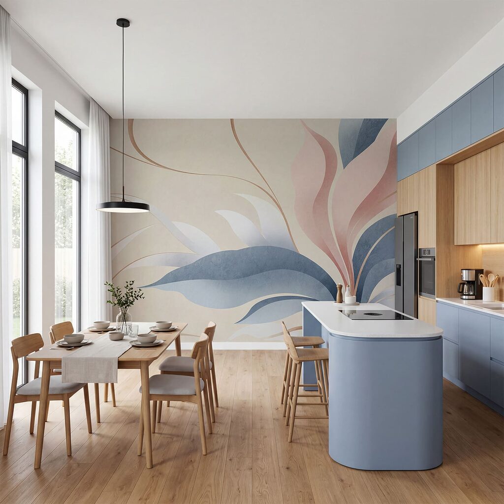 - Graceful flowing abstract design - Graceful flowing abstract design