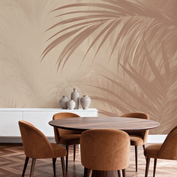 Serene palm leaf background design Serene palm leaf background design