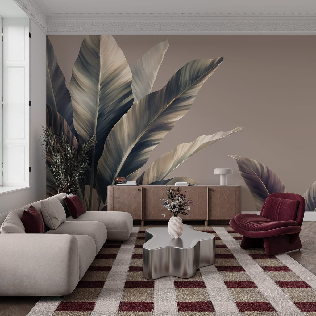 Lush leaves with soft hues displayed