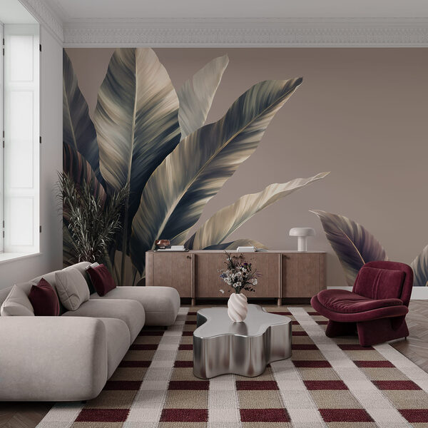 Lush leaves with soft hues displayed