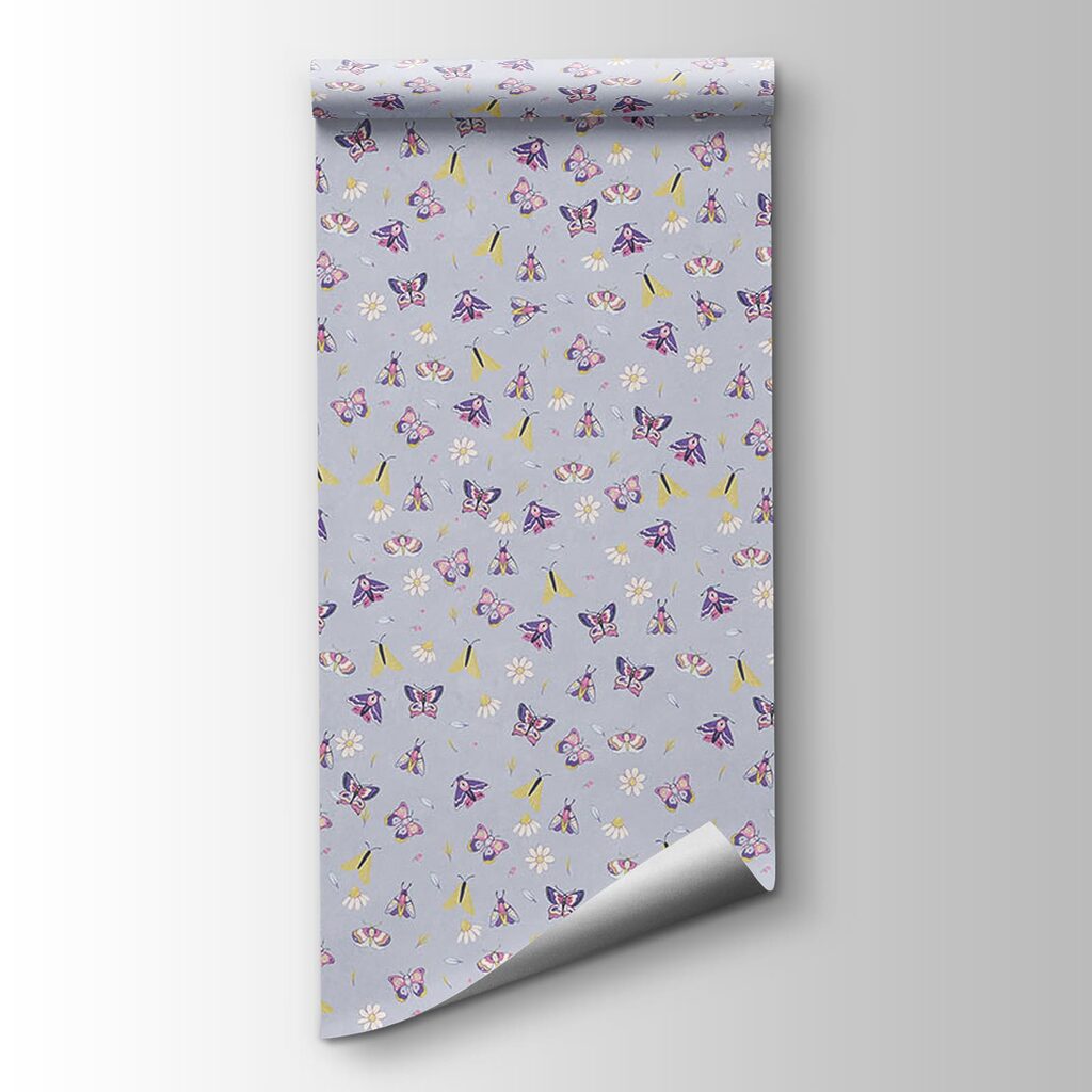 Pattern of butterflies and flowers