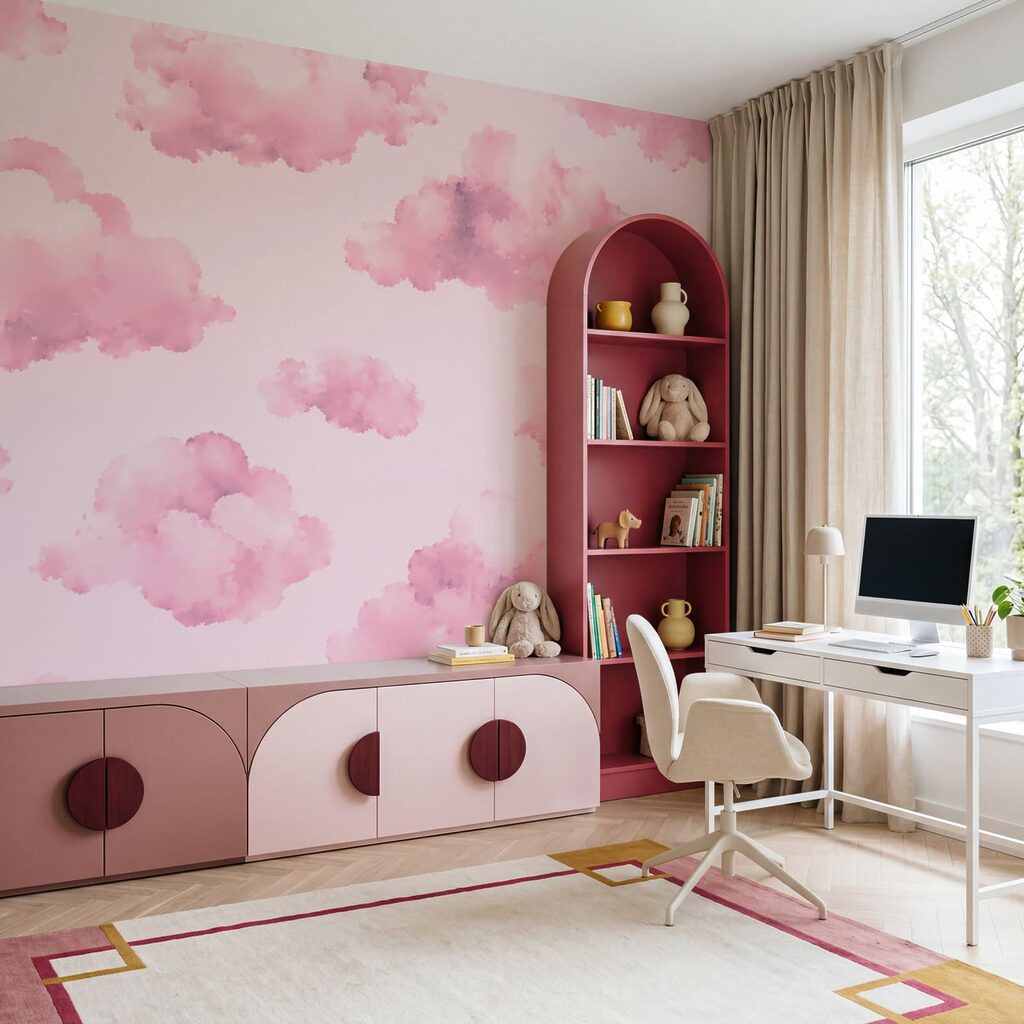 Pink clouds on a pink background Pink clouds on a pink background