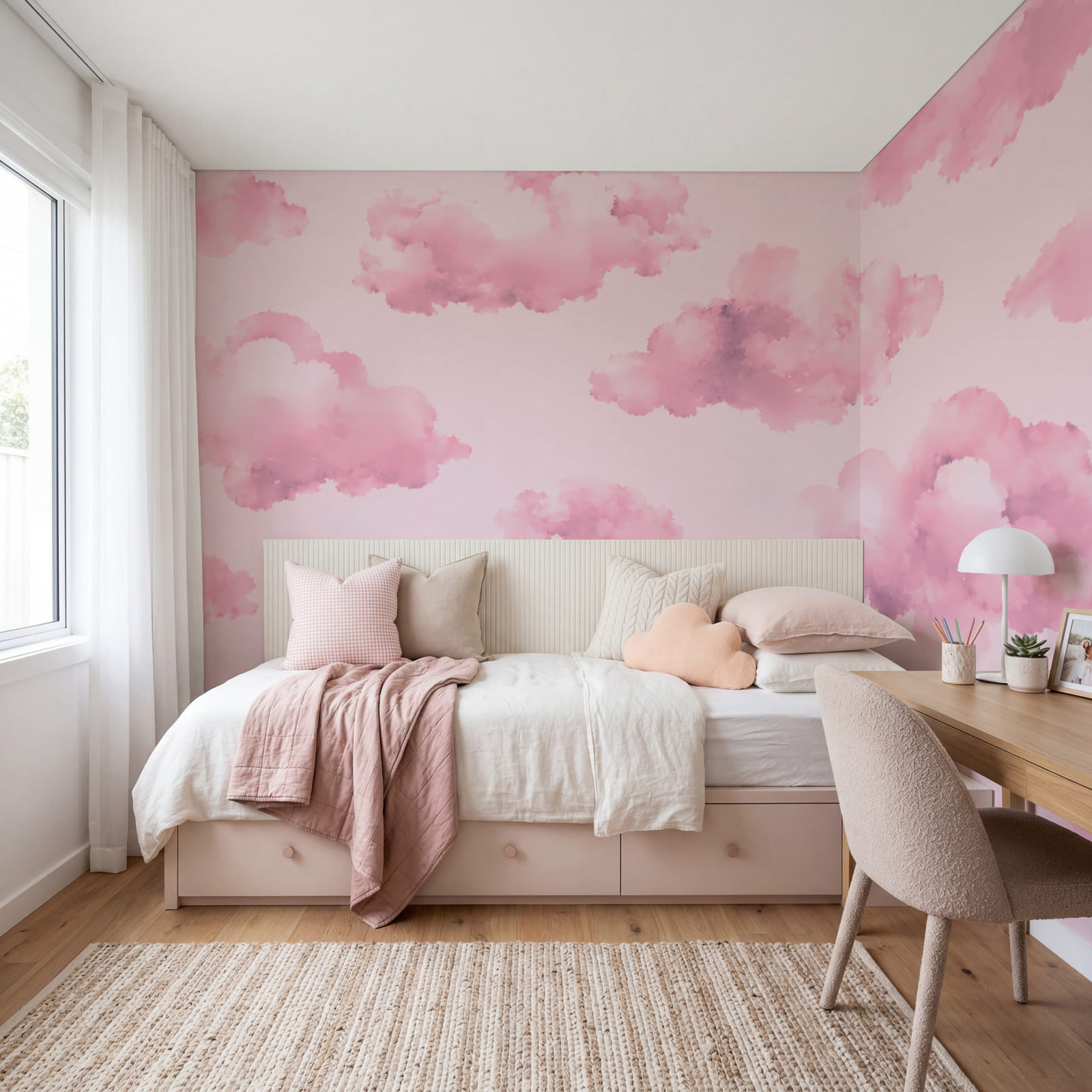 Pink clouds on a pink background Pink clouds on a pink background