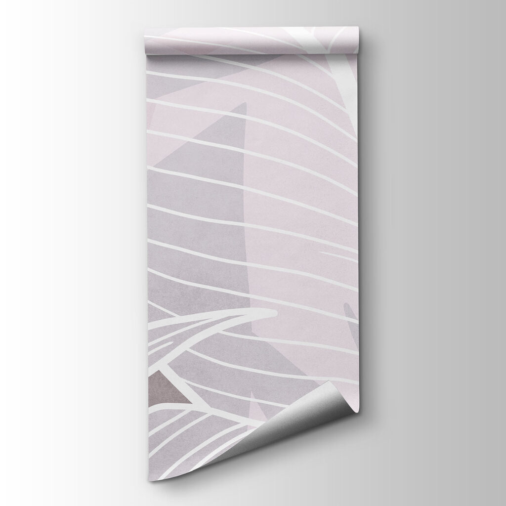 White leaves on a pink background