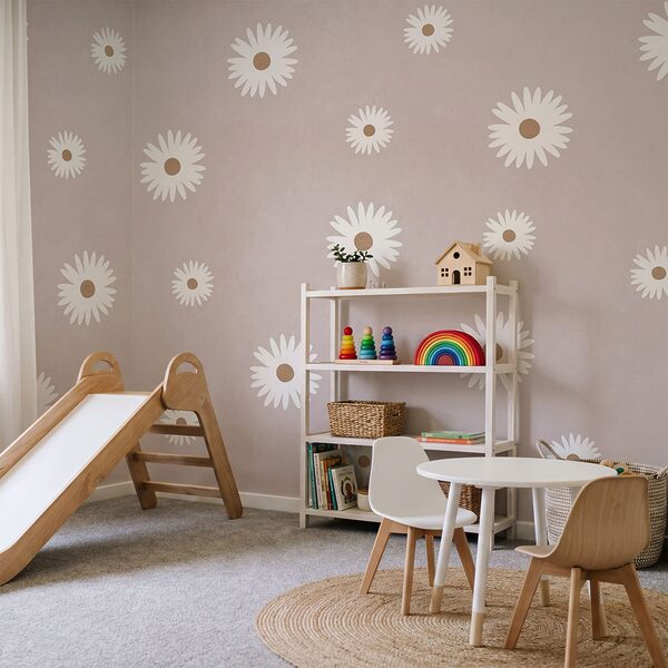 Wall mural White flowers on a gray background (SKU: t00806) Wall mural Wall mural White flowers on a gray background (SKU: t00806)