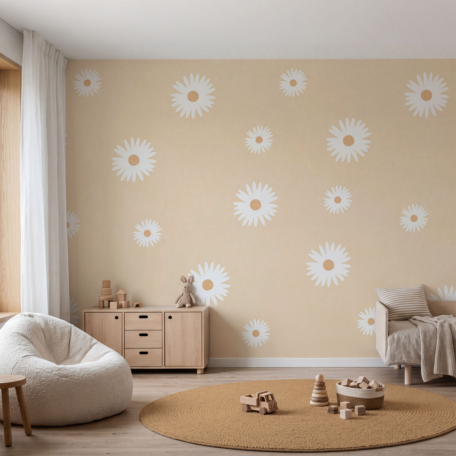 White flowers on a beige background White flowers on a beige background