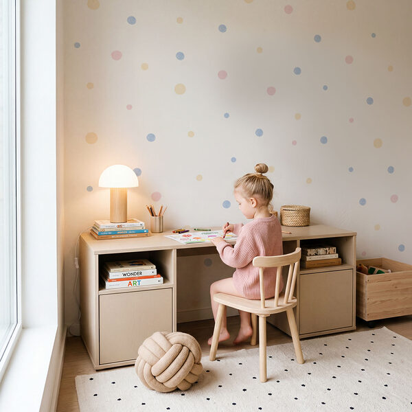 White background with multicolored dots White background with multicolored dots