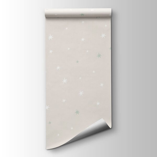 White and green stars on a white background White and green stars on a white background