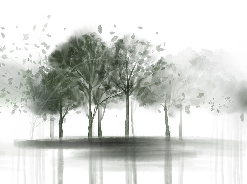 Group of trees with leaves Group of trees with leaves