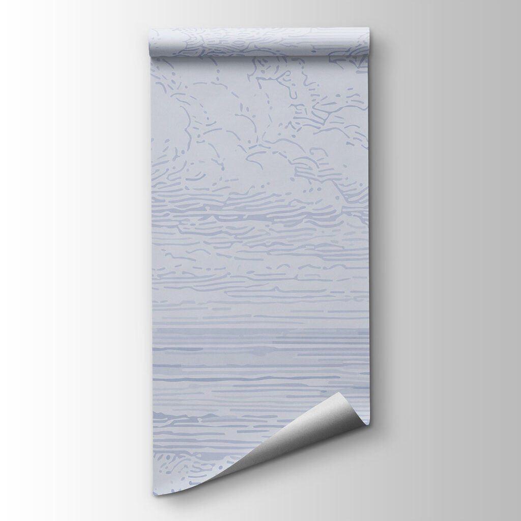Landscape with waves crashing on the shore