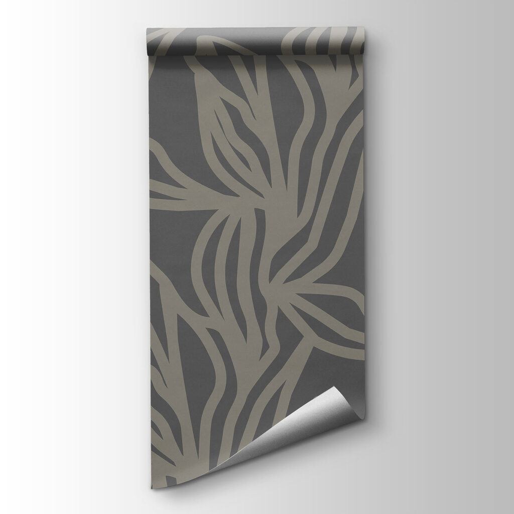 Pattern of leaves on a gray background