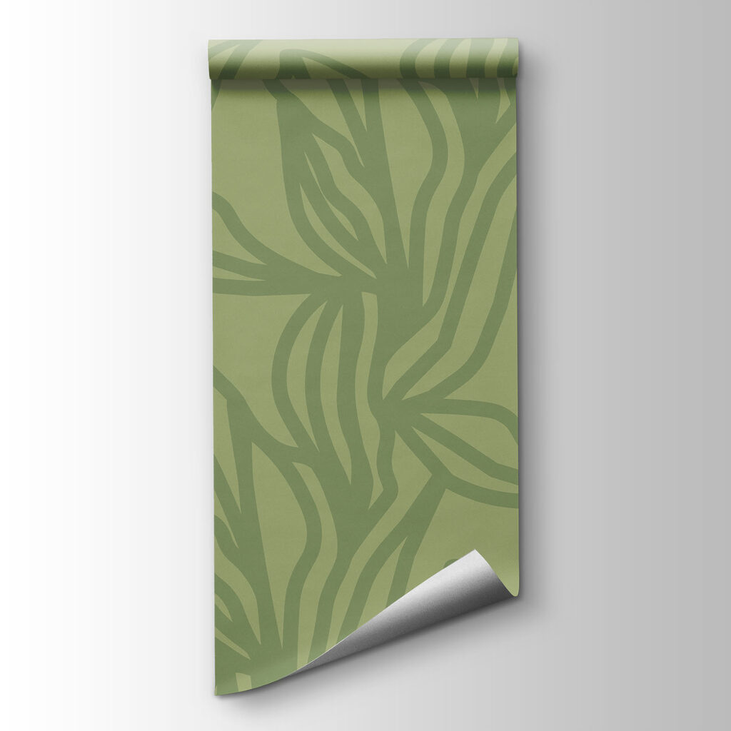 Green pattern with leaves