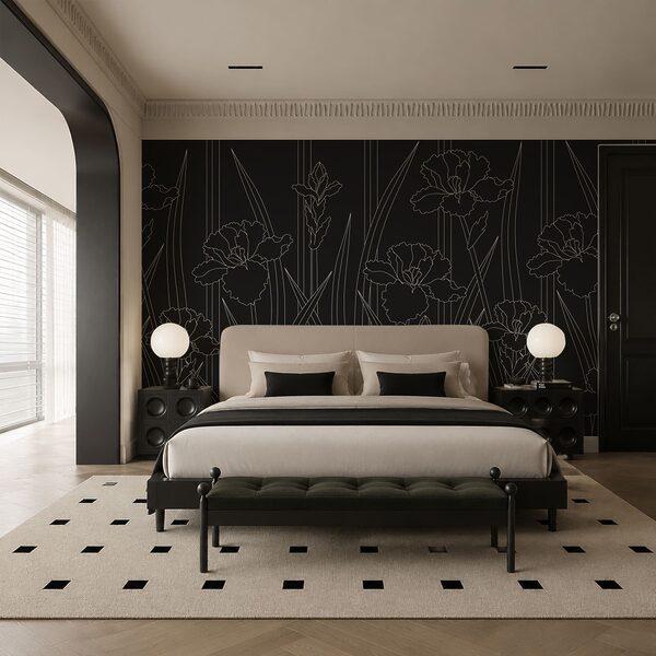 Black and white floral pattern Black and white floral pattern