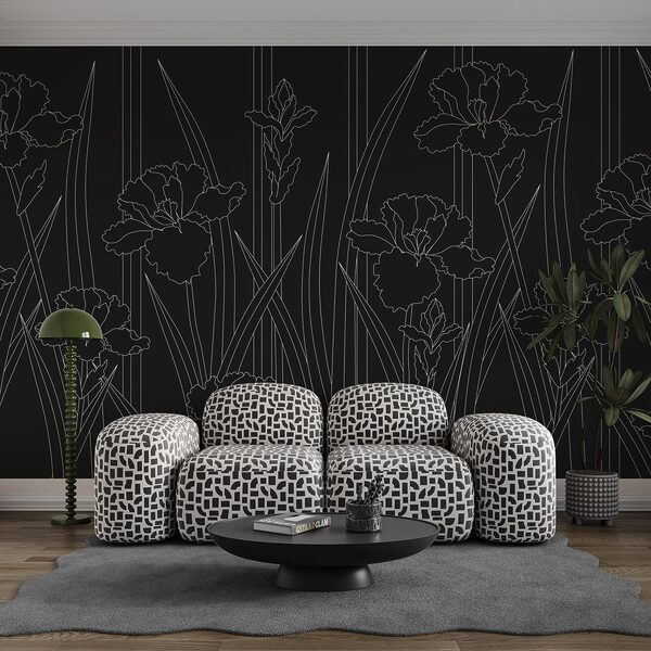 Black and white floral pattern Black and white floral pattern