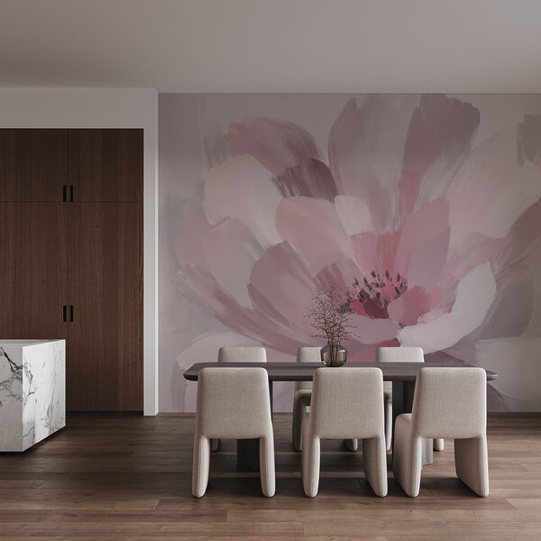 Delicate pink flower in soft hues
