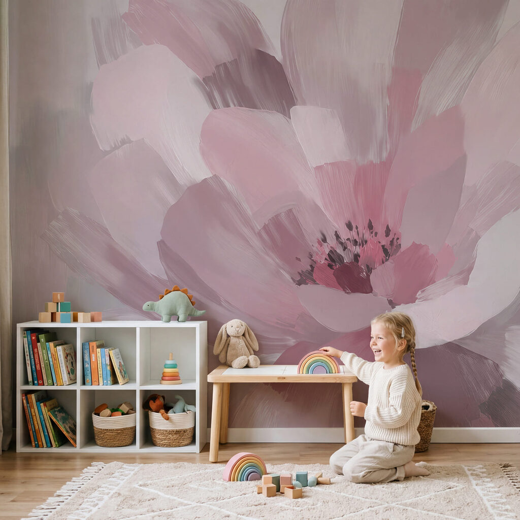 Delicate pink flower in soft hues