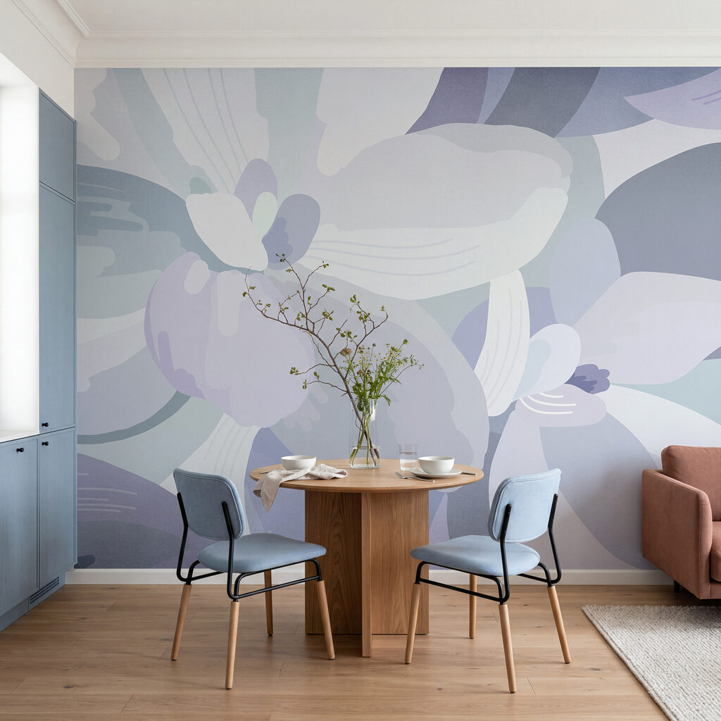 Soft pastel floral abstract design