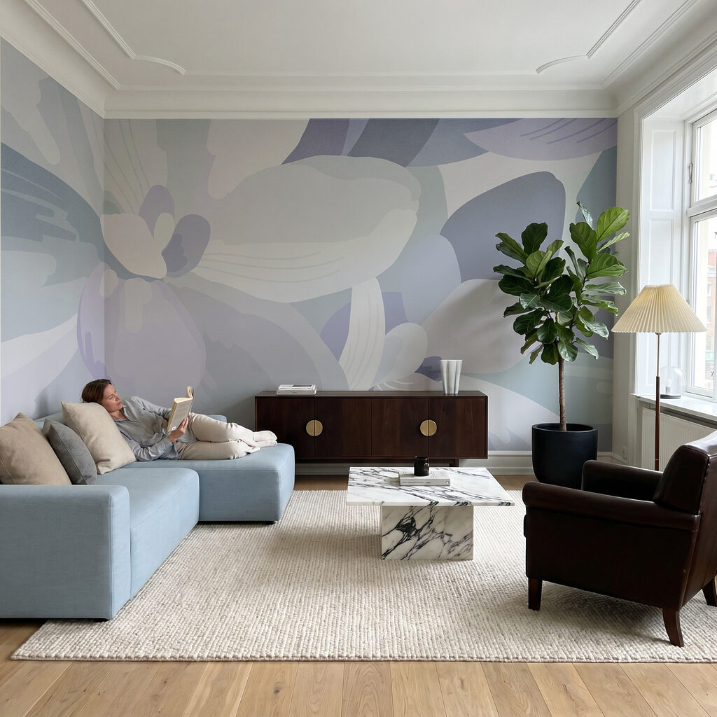Soft pastel floral abstract design