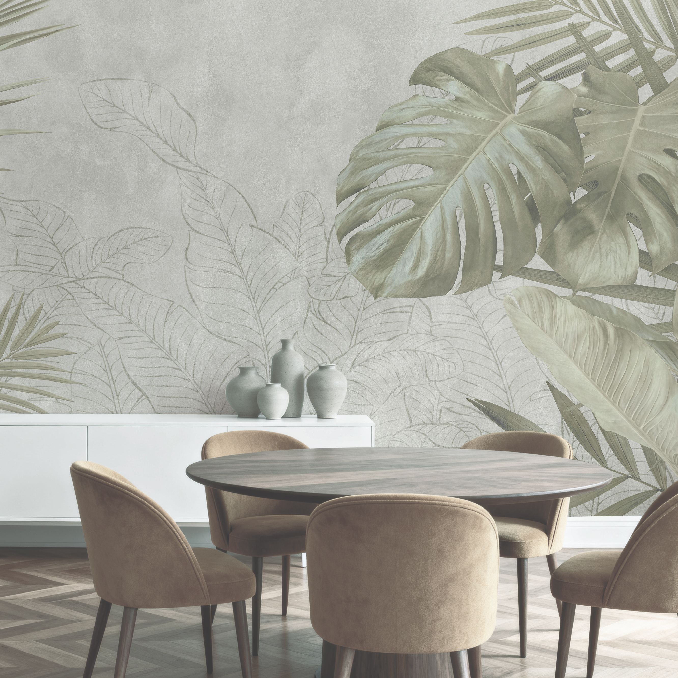 Tropical foliage with soft tones Tropical foliage with soft tones