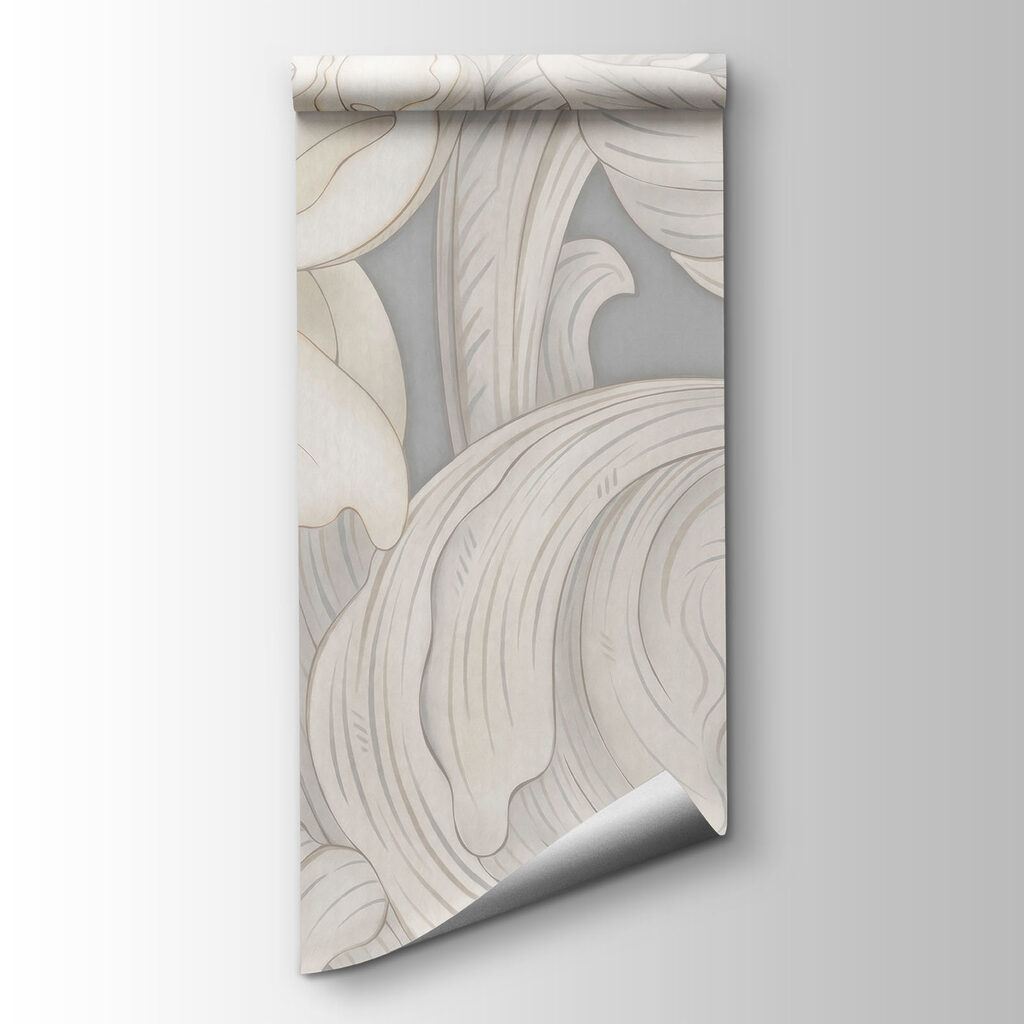 Wallpaper with flowers and leaves Wallpaper with flowers and leaves