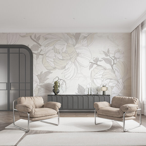 White and gray floral pattern White and gray floral pattern