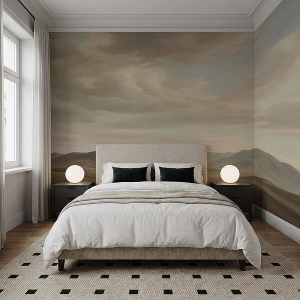 Landscape of a desert with hills and clouds Landscape of a desert with hills and clouds