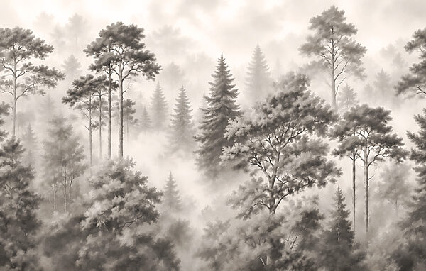 Group of trees in a forest