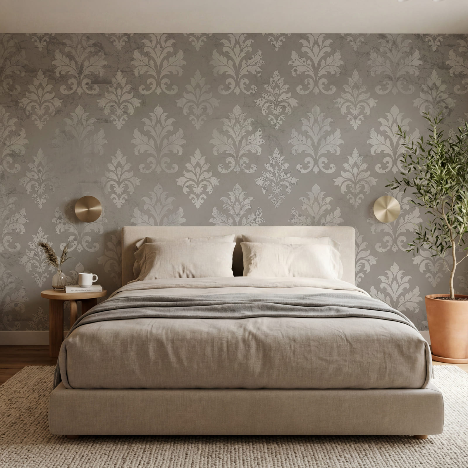 Wallpaper with white fleur-de-lis Wallpaper with white fleur-de-lis