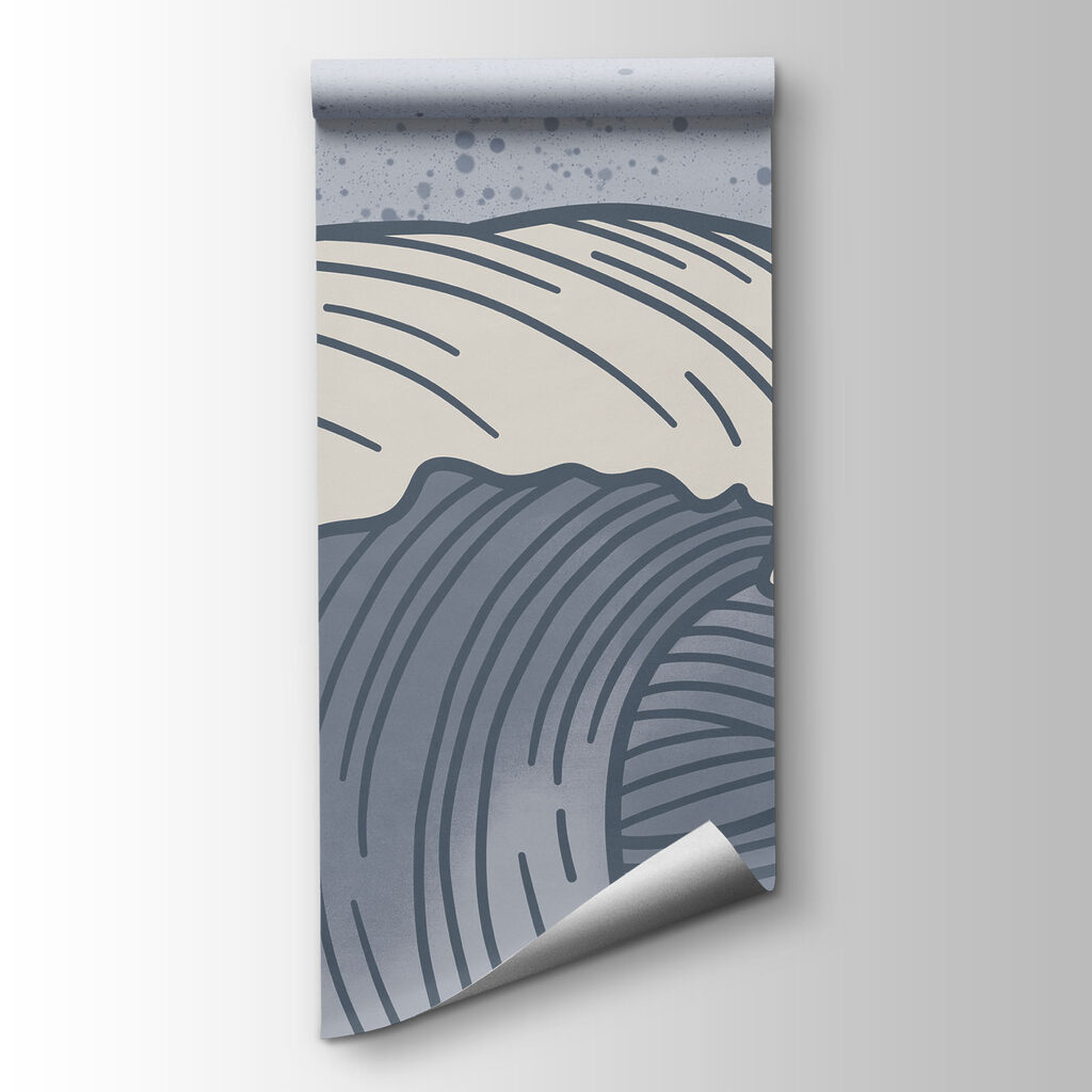 Drawing of waves in the ocean