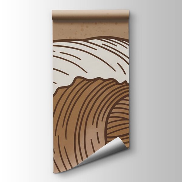 Drawing of waves in brown and white Drawing of waves in brown and white