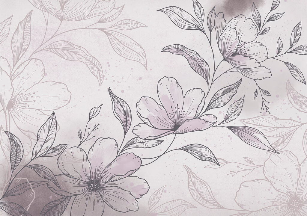 Drawing of flowers and leaves