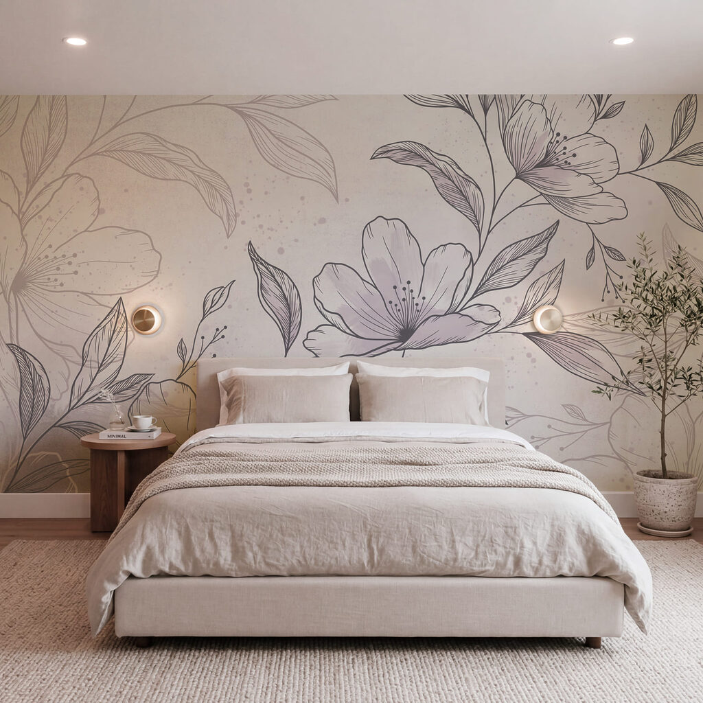 Drawing of flowers and leaves