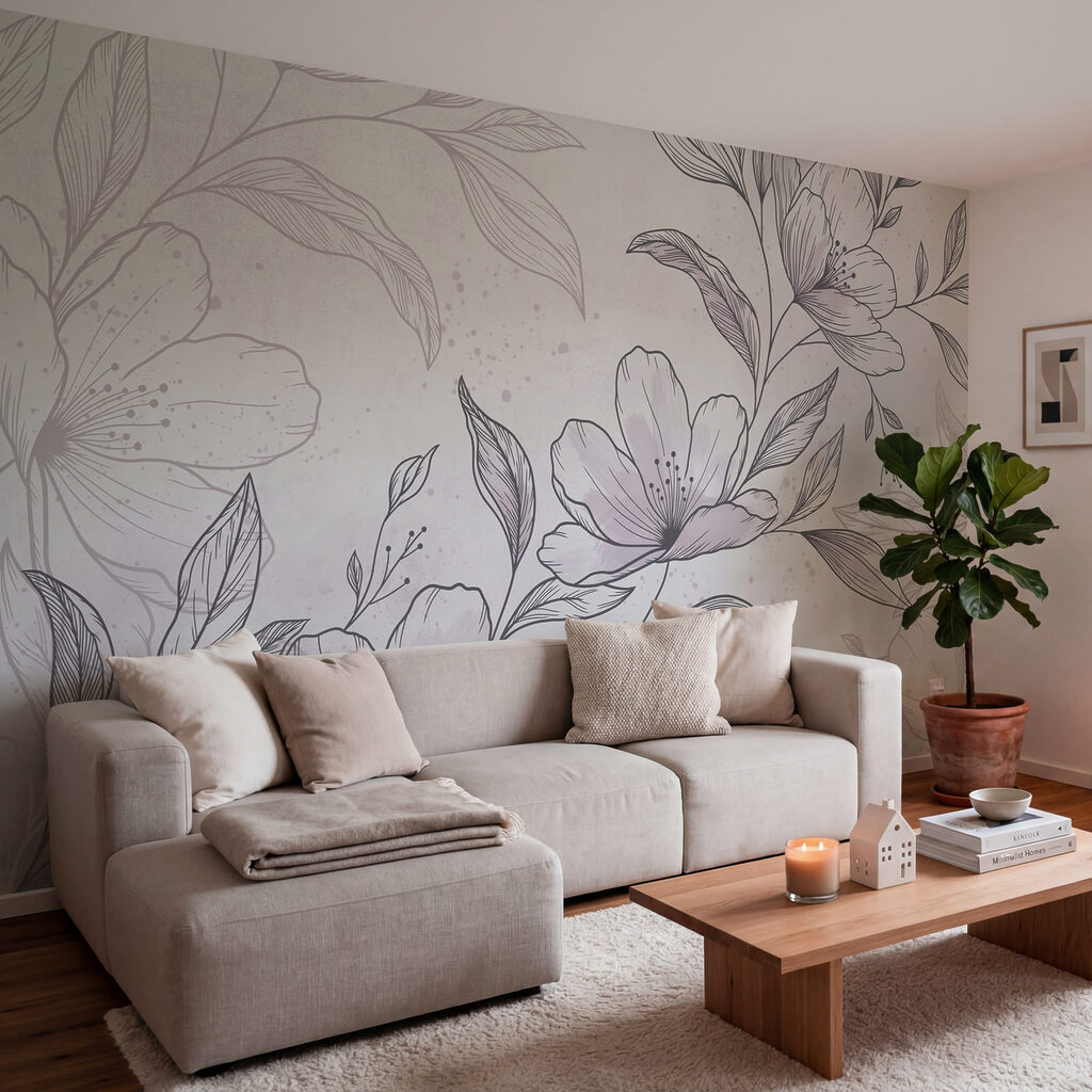 Drawing of flowers and leaves