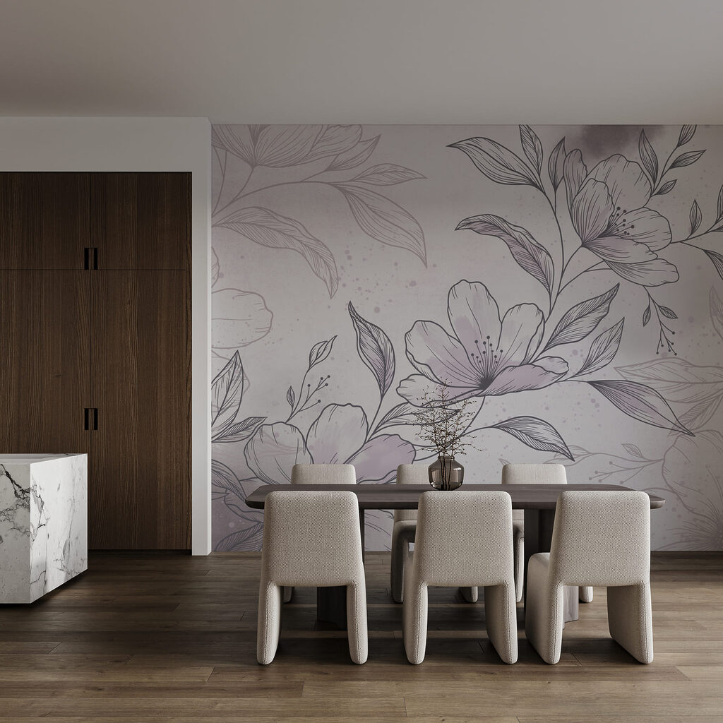 Drawing of flowers and leaves