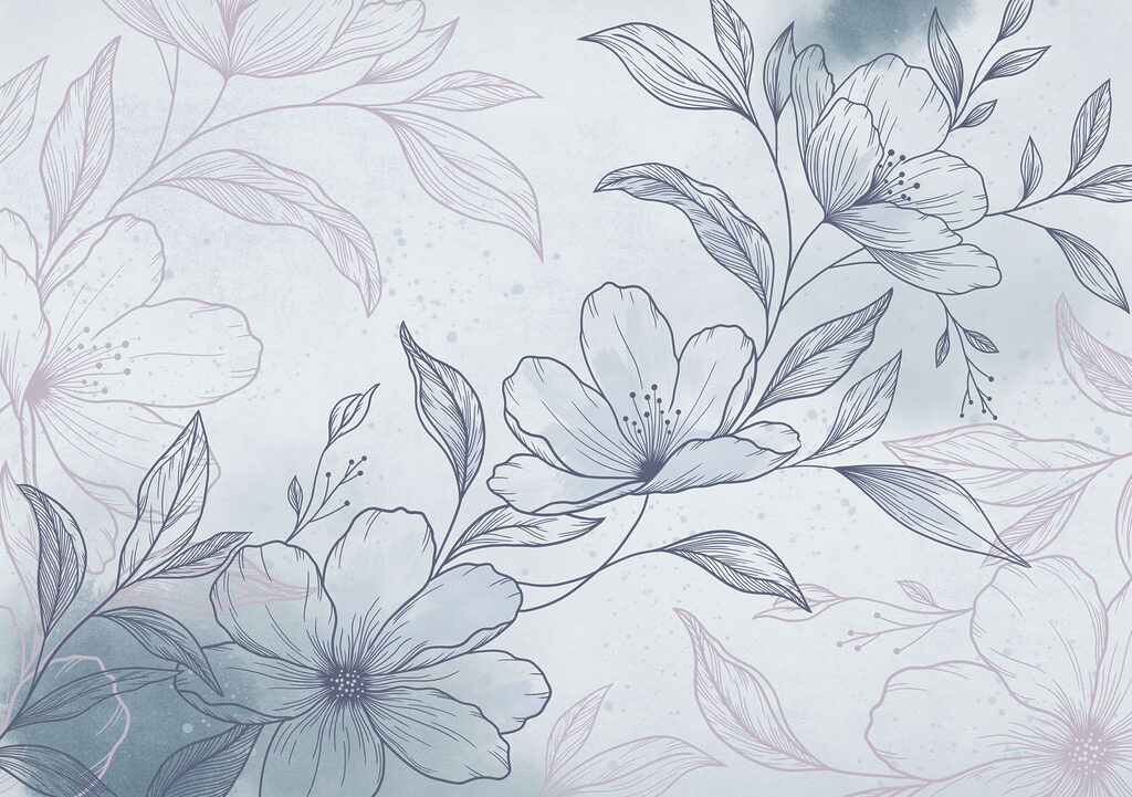 Drawing of flowers and leaves Drawing of flowers and leaves