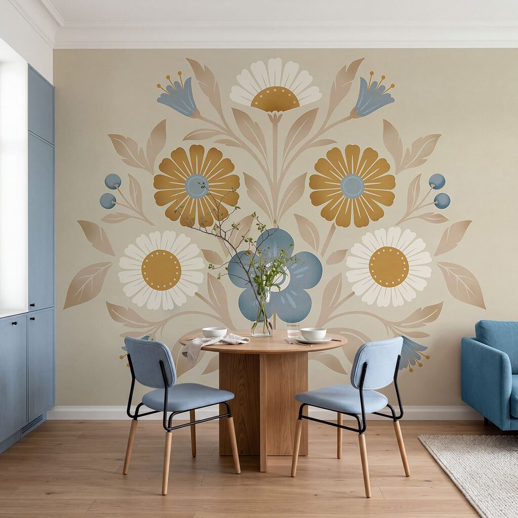 Flower design on a wall Flower design on a wall