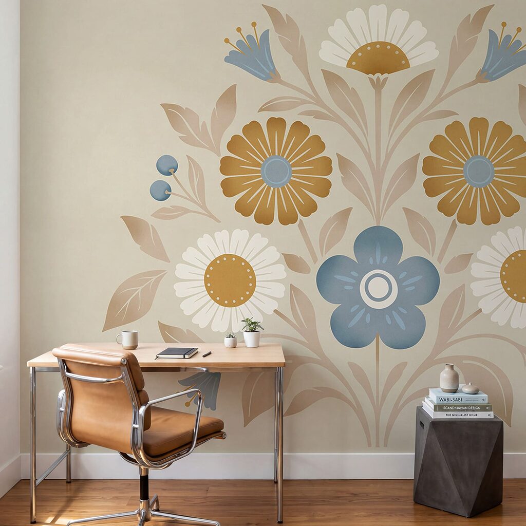 Flower design on a wall Flower design on a wall