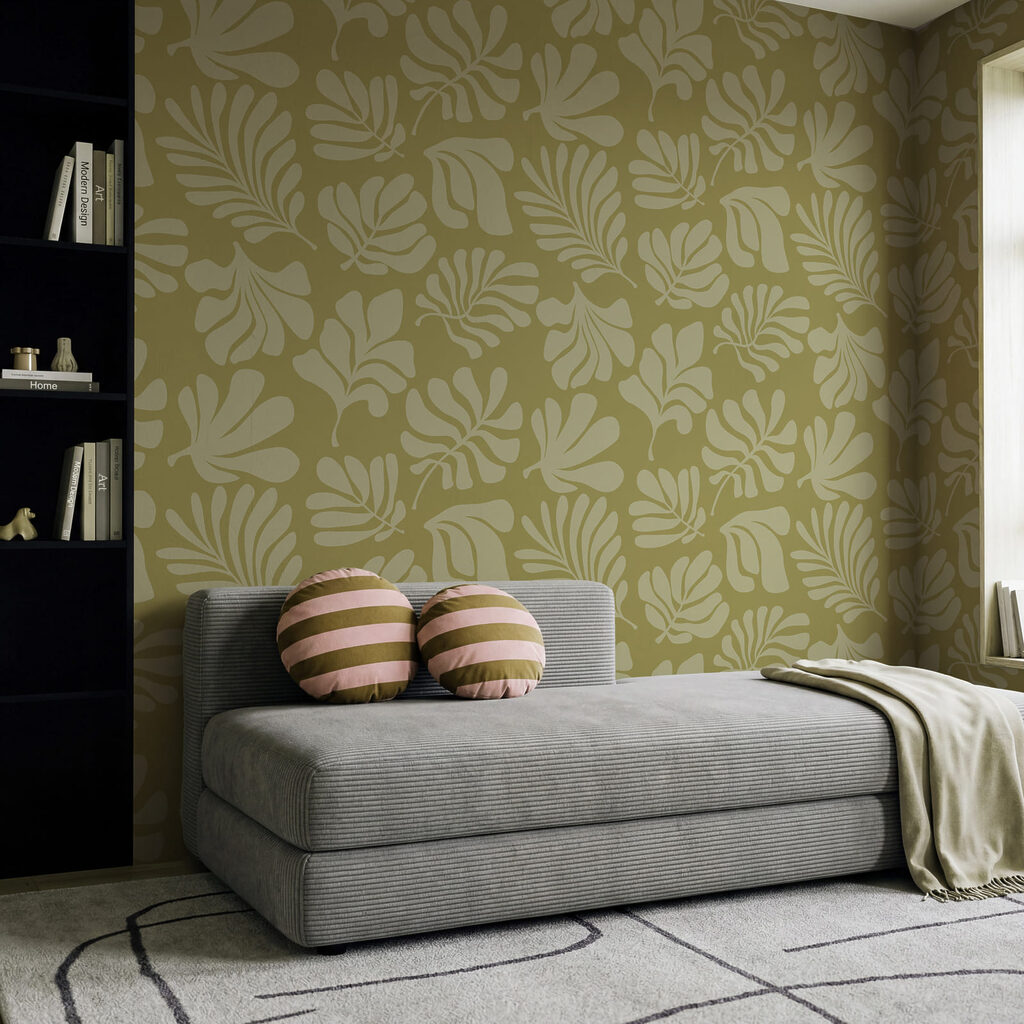 Pattern of leaves on a green background Pattern of leaves on a green background
