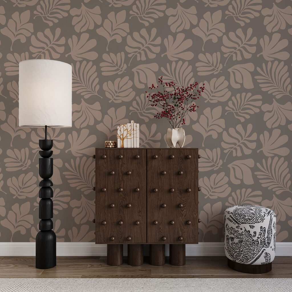Pattern of leaves on a brown background Pattern of leaves on a brown background