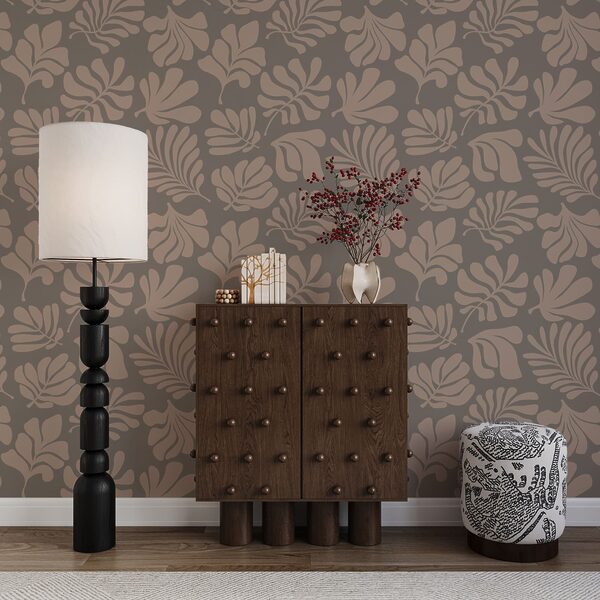 Pattern of leaves on a brown background Pattern of leaves on a brown background