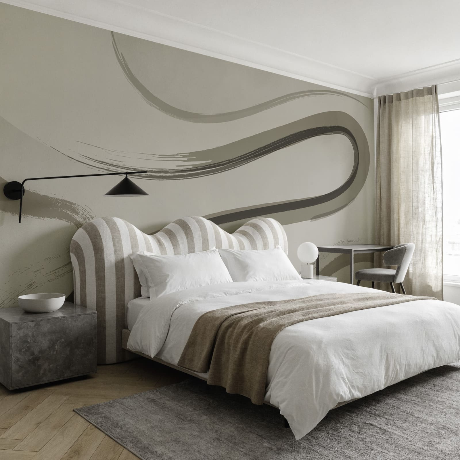 - Abstract waves in muted tones