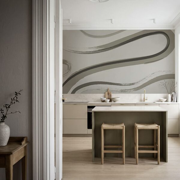 - Abstract waves in muted tones