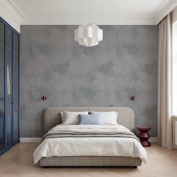 Grey and white floral pattern Grey and white floral pattern