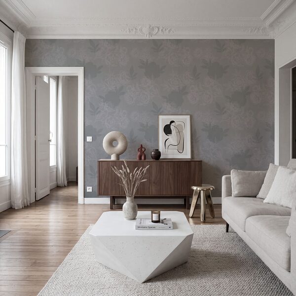 Grey and white floral pattern Grey and white floral pattern