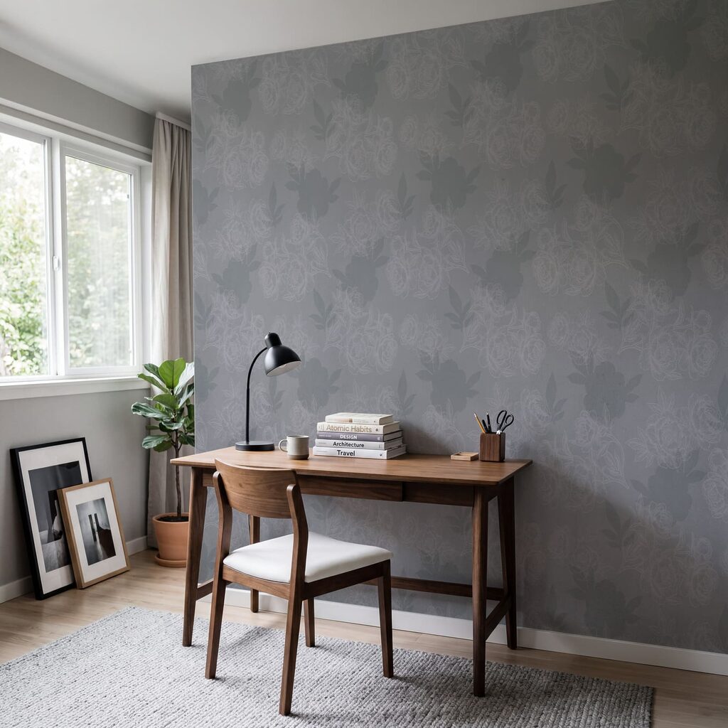 Grey and white floral pattern Grey and white floral pattern
