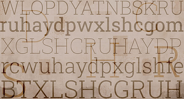 Textual patterns in varying sizes and styles Textual patterns in varying sizes and styles