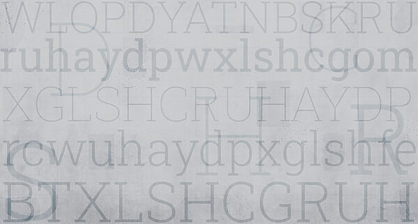 Grey background with letters Grey background with letters