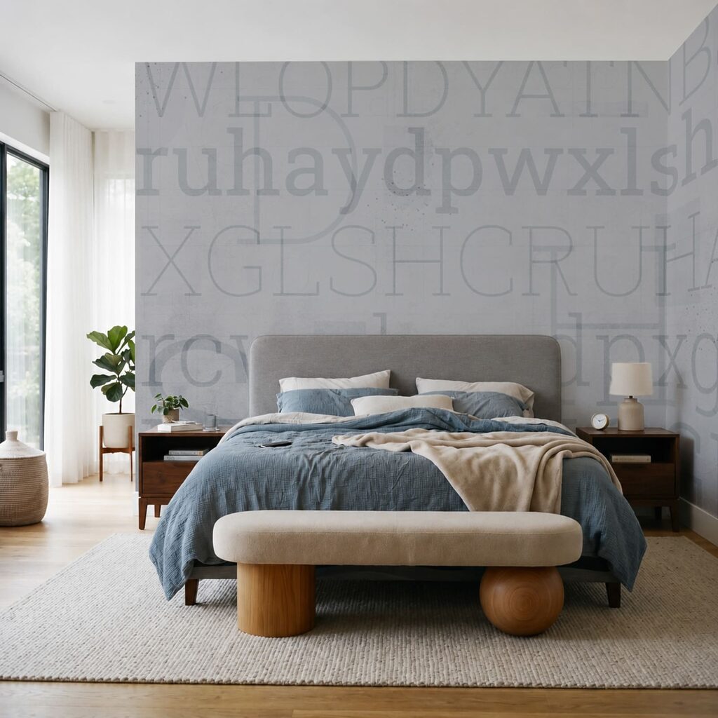 Grey background with letters Grey background with letters