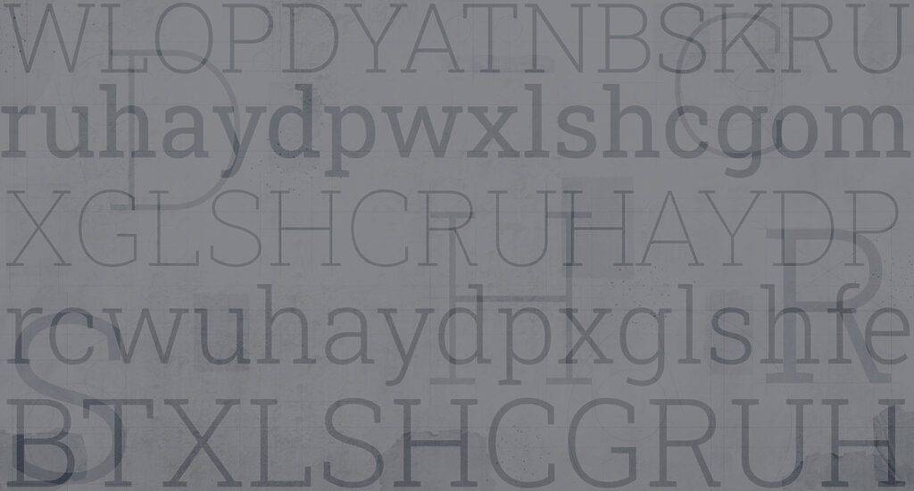 Grey background with letters Grey background with letters