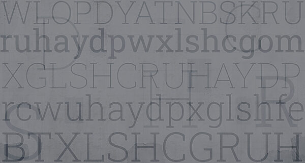 Grey background with letters Grey background with letters